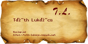 Tóth Lukács névjegykártya